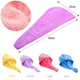 HULIANFU Women Hair Drying Hat Quick-dry Hair Towel Cap Hat Bath Hat Microfiber Solid Towel Cap Super Absorption Turban Hair Dry Cap