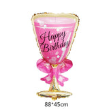 HULIANFU Large Wine Glass Wine Bottle Foil Balloon Party Supplies Round Beer shape ballon Celebrate victory birthday wedding party
