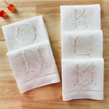 HULIANFU Letters Embroidery  Table Napkin  White Wedding Party Holiday  Decorative  Towel  Rectangular  Hand Towels