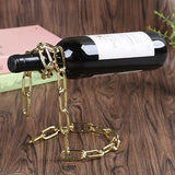 HULIANFU   YES Magic Metal Hanging Suspension Chain Wine Racks European Retro Creative Handmade Restaurant Bar Stand Bracket Display Stand