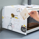 HULIANFU Peva Dustproof Microwave Oven Covers Printed Dust Oil Proofing Covers With Double Pockets Storage Bag Kitchen Accessories