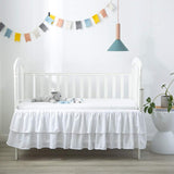 HULIANFU Two Layers Rufflled Bed Skirt Children Baby Crib Bed Skirt Baby Bed Cover Couvre Lit Home Bedding Bedspread Bedroom Bedsheet