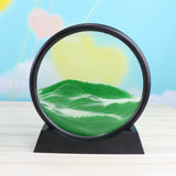 HULIANFU Moving Sand Art Picture Round Glass 3D Deep Sea Sandscape In Motion Display Flowing Sand Frame Sand Painting