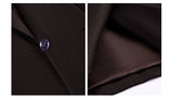AEL Vintage Autumn Winter Women Pant Suit Dark Brown Loose Blazer Jacket & Wide Leg Pants   Office Suits Female Sets