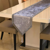 HULIANFU New Chinese high-end tablecloth flag shoes cabinet cover cloth European velvet bed runner simple color table cloth