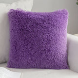 HULIANFU Solid Soft Fluffy Cushion Cover Decorative Sofa Pillow Cover Home Pillowcase White Pink Gray Shaggy Fur Cushion Cover 43x43cm