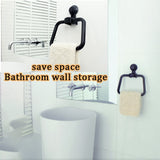 HULIANFU Reusable Vacuum Strong Suction Cup Towel Bars Ring Kitchen Punch Free Towel Hook Storage Shelf Bathroom Towel Holder Sticker