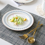 HULIANFU Korean Green Leaf Dinner Plate Soup Bowl Coffee Cup Saucer Set Ins Beautiful Dessert Salad Ceramic Plate for Food Crockery