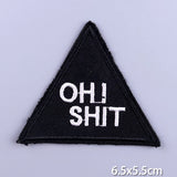 HULIANFU Patches On Clothes Stickers Hippie Rock Stripes Embroidered Patches For Clothing Iron On Patch Skull Biker Stripes for Jackets