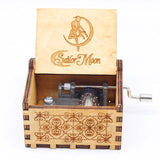 HULIANFU New Black Castle In The Sky Queen  Music Box Wooden Music Box Birthday Gift Antique Carved Wooden Handle