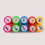 HULIANFU Round Multicolor Fun 10 Pcs Cute Panda Child DIY Scrapbook Kids Stamp Cartoon Rubber Stamps Scrapbooking Reward Toy