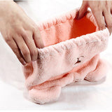 HULIANFU Lovely Cat Hair Drying Cap Bath Towel Microfiber Shower Sleeping Hat Wrapped Towels Bathing Caps For Women Bathroom Accessories