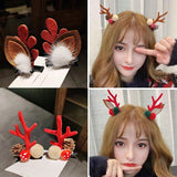 HULIANFU 2023 2pcs/set Elk Christmas Hair Clips Adult Kids Girl New Year Gift Christmas Hair Accessories Ear Hairpins Xmas Navidad Natal Decor