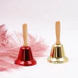 HULIANFU 2023 Christmas Hand Bell Santa Claus Jingle Bells  Gold Silver  School Handbell Restaurant Call Bell Service Supplies Xmas Decoration