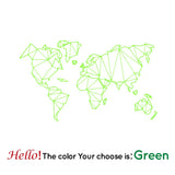 HULIANFU Large Size Geometric World Map Wall Sticker Vinyl Mural Removable Bedroom Decor Stickers Home Living Room Decoration Accessories