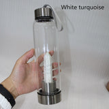 HULIANFU water bottle Drop Shipping Natural Crystal Point Healing Obelisk Wand Elixir Quartz Crystal Water Bottle To wand heals energy st