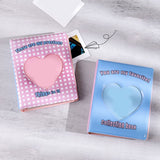 HULIANFU Kpop Card Binder 3inch Photo Album Hollow Love Heart Model Photocard Holder Plaid Album Instax Mini Album For Cards Collect Book
