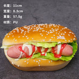 HULIANFU Simulation Bread Model Food Photo Props Artificial Hamburger Fake Sandwich Food Funny Gift Fast Food Shop Display Decor
