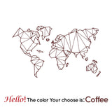HULIANFU Large Size Geometric World Map Wall Sticker Vinyl Mural Removable Bedroom Decor Stickers Home Living Room Decoration Accessories