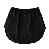 Hulianfu Detachable Underskirt Cotton Shirt Extender for Women Irregular False Skirt Tail Blouse Hem Plaid Mini Skirt Extender Hemline