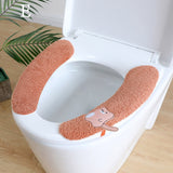 HULIANFU Universal Toilet Seat Stickers With Handles Cartoon Toilet Cushion Pad Washable Household Bathroom Lid Cover Pad Cushion Mat