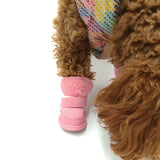HULIANFU S-XXL Winter Warm Shoes for Dogs 4Pcs/Set Cute Dog Boots Snow Walking Cotton Blend Puppy Sneakers Pet Supplies