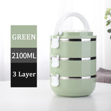 HULIANFU Multi-Layer Stainless Steel  Lunch Box Food Portable Thermal  Lunchbox Picnic Office Kids  Workers School Japanese Bento