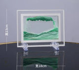 HULIANFU Moving Sand Art Picture Round Glass 3D Deep Sea Sandscape In Motion Display Flowing Sand Frame Sand Painting