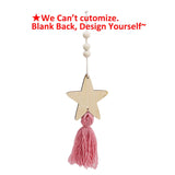HULIANFU Nordic Style Wall Hanging Ornament For Photography Props Cute Star Shape Wooden Beads Tassel Pendant Baby Room Decoration