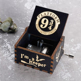 HULIANFU New Black Castle In The Sky Queen  Music Box Wooden Music Box Birthday Gift Antique Carved Wooden Handle