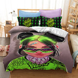 HULIANFU Popular Billie Pattern Duvet Cover Set Pillowcase Printed Bedding Set Single Double Twin Full Queen King Size for Bedroom Decor