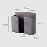 HULIANFU Punch Free Wall Mounted Organizer Storage Box Remote Control Mounted Mobile Phone Plug Wall Holder Charging Multifunction hook
