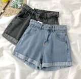 Hulianfu Shorts Women Korean Summer High Waist Button Vintage Leisure Simple Loose Female Chic Denim Short All-match Newest Harajuku