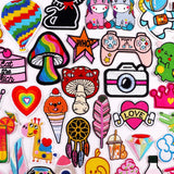 HULIANFU Mushroom Applique Embroidered Patches On Kids Clothes DIY Iron On Patches Cartoon Patches For Clothing Stickers Animal Badges