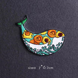 HULIANFU Van Gogh Patch Iron On Patches For Clothing Thermoadhesive Patches On Clothes Japan Anime/Fusible Patch Embroidery Sticker Badge