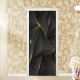 HULIANFU 2023 PVC Self-Adhesive Waterproof Door Sticker Modern 3D Abstract Line Mural Wallpaper Living Room Study Home Decor Art Door Poster