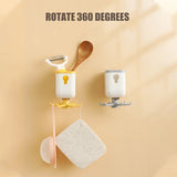 HULIANFU Kitchen Hook Multi-Purpose Hooks 360 Degrees Rotated Rotatable Rack For Organizer and Storage Spoon Hanger Accessories
