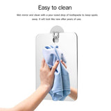 HULIANFU Shaving Mirror Anti Fog Shower Mirror Bathroom Fogless Fog Free Mirror Washroom Travel Bathroom Accessories Shaving Mirror Tools
