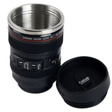 HULIANFU Stainless Steel Camera EF24-105mm Coffee Lens Mug White Black Coffee Mugs Creative Gift Coffee Cups canecas tazas vaso café