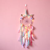 HULIANFU Unicorn Dream Catcher Boho Kawaii Room Decor Christmas Decoration Home Decor Wall Hanging  For Girls NurBaby Bedroom Gift