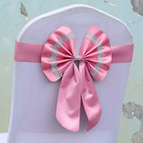 HULIANFU Royal Chair Sashes Set Flower Free Fasten Bowknot Celebration Adjustable Birthday Bow Cover Wedding-celebration Multi-color