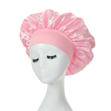 HULIANFU Women Night Sleep Hair Caps Silky Bonnet Satin Double Layer Adjust Head Cover Hat For Curly Springy Hair Styling Accessories