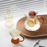 HULIANFU Tea Set Glass 500ml Teapot 200ml Cup Nordic Style Heat Resistant Drinkware