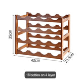 HULIANFU Vintage Wooden Bottles Wine Rack Cabinet Holder Shelf Free Standing Holders Barware Storage Wine Racks Home Kitchen Bar Tools