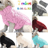 HULIANFU Warm Dog Cat Sweater Clothing Winter Turtleneck Knitted Pet Cat Puppy Clothes Costume For Small Dogs Cats Chihuahua Outfit Vest