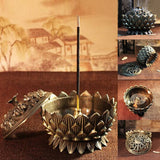 HULIANFU Retro Lotus Incense Burners Dragon Incense Holder Incense Burner Mini Sandalwood Censer Home Office Decor Decoration Craft
