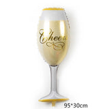 HULIANFU Wine Bottle Glass Balloon Aluminum Foil Balloons Birthday Celebration Decoration Wedding Anniversary Party Decorations Globos
