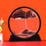 HULIANFU Moving Sand Art Picture Round Glass 3D Deep Sea Sandscape In Motion Display Flowing Sand Frame Sand Painting