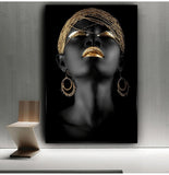 HULIANFU Wall Art Picture for living room Contemplator Black African Woman Oil Painting on Canvas Posters and Prints Scandinavian