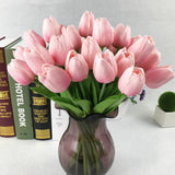 HULIANFU 2023 10PCS Artificial Flowers Garden Tulips Real Touch Flowers Tulip Bouquet Decor Mariage for Home Wedding Decorations Fake Flower